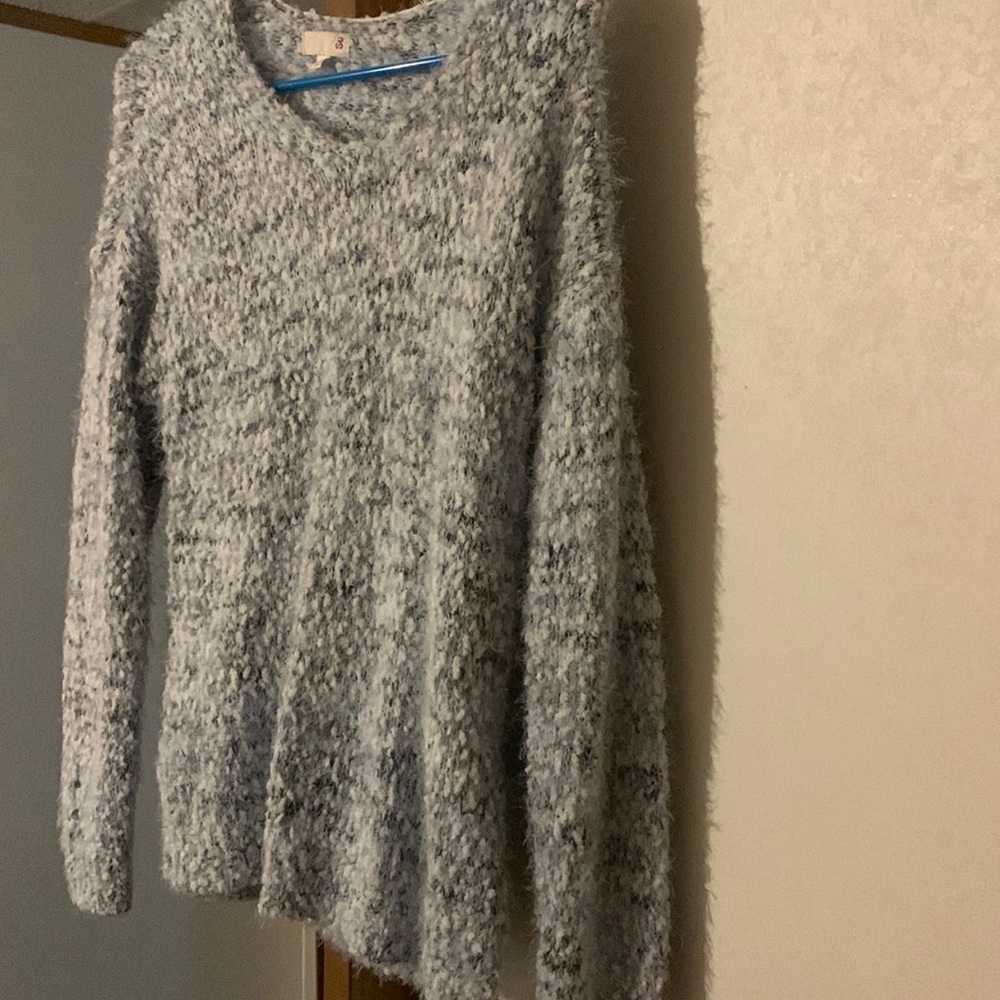 Blue and white sweater